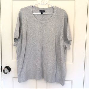 Land's End Gray Supima Cotton Crew Short Sleeve